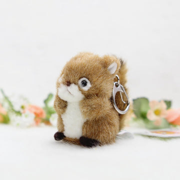 Cute Plush Squirrel Bag Charm, Stuffed Animal Keychain